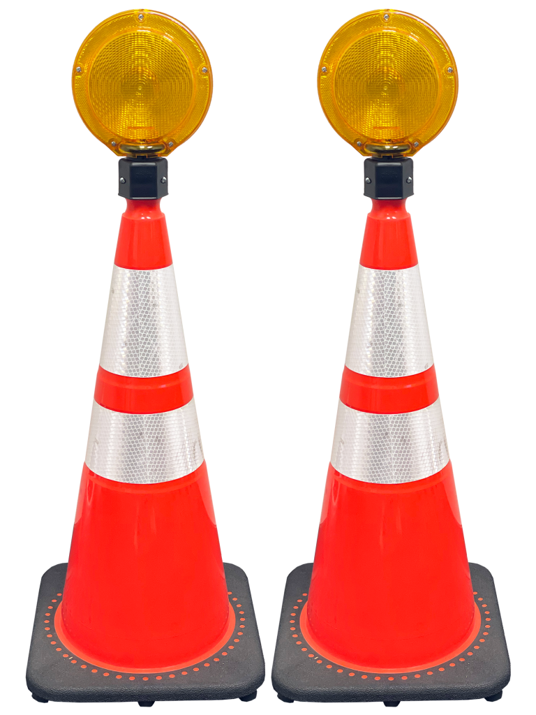 traffic cone with light