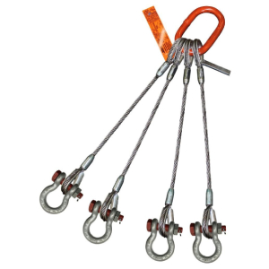 4-LEG WIRE ROPE SLING WITH SHACKLE